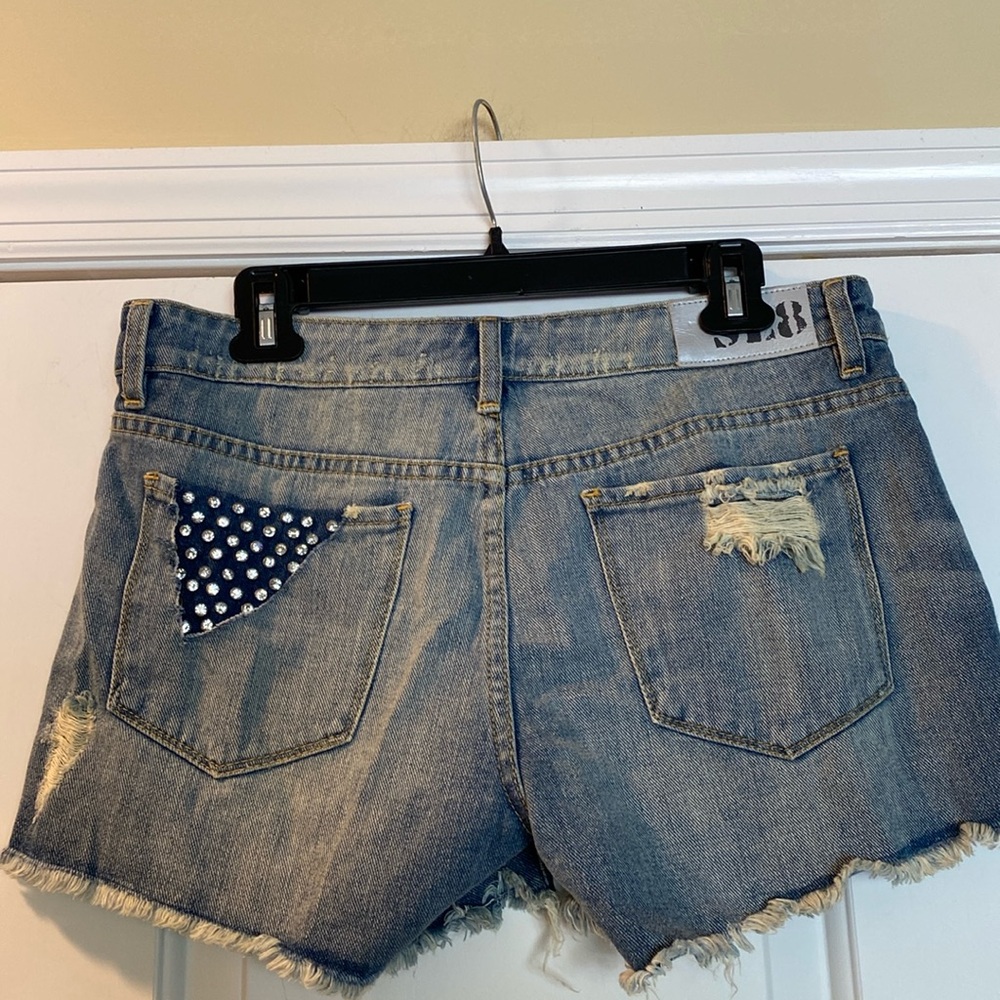 Rare Encrusted Sparkling Crystals 💯 Cotton Denim Shorts Never Used